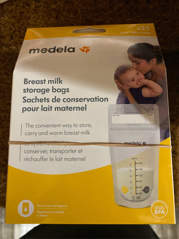 (Lot of 2) Medela Breast Milk Storage Bags, 6oz/180ml, Clear with Measurements, 68060, 25 Count - F10 - 262