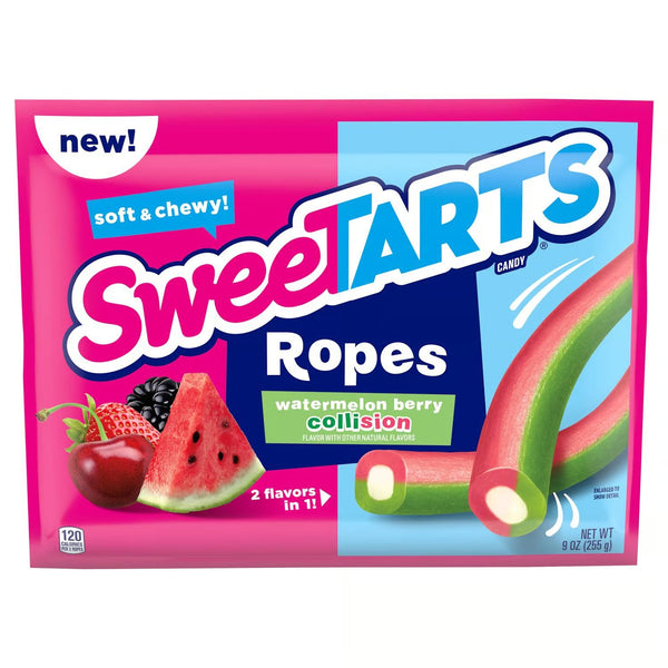 SweetTARTS Ropes Watermelon and Berry Candy 9 oz - QTY 3 - B74