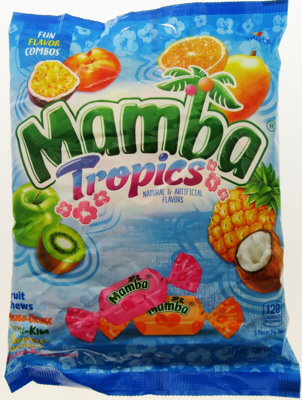 Mamba Tropics Fruit Chews Chewy Candy 7.05 Oz - QTY 5 - B95