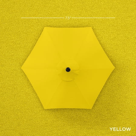 Best Choice Products 7.5ft Heavy-Duty Outdoor Market Patio Umbrella w/ Push Button Tilt, Easy Crank - Yellow - K6 - 456