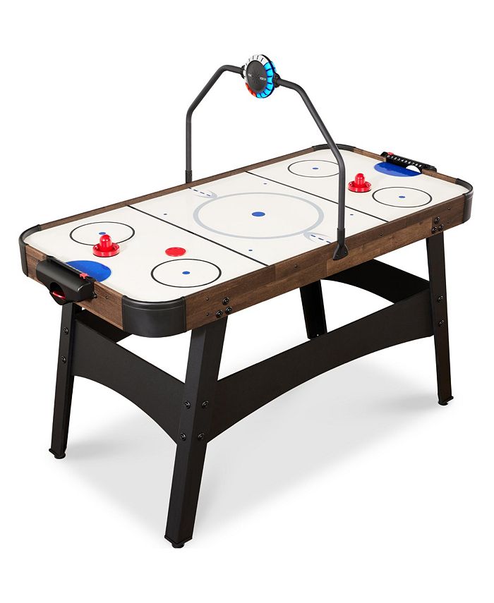 Best Choice Products 54in MDF Air Hockey Game Table w/ LED Lights, Scoreboard, Powerful Motor - Brown - No Size - H6 - 1