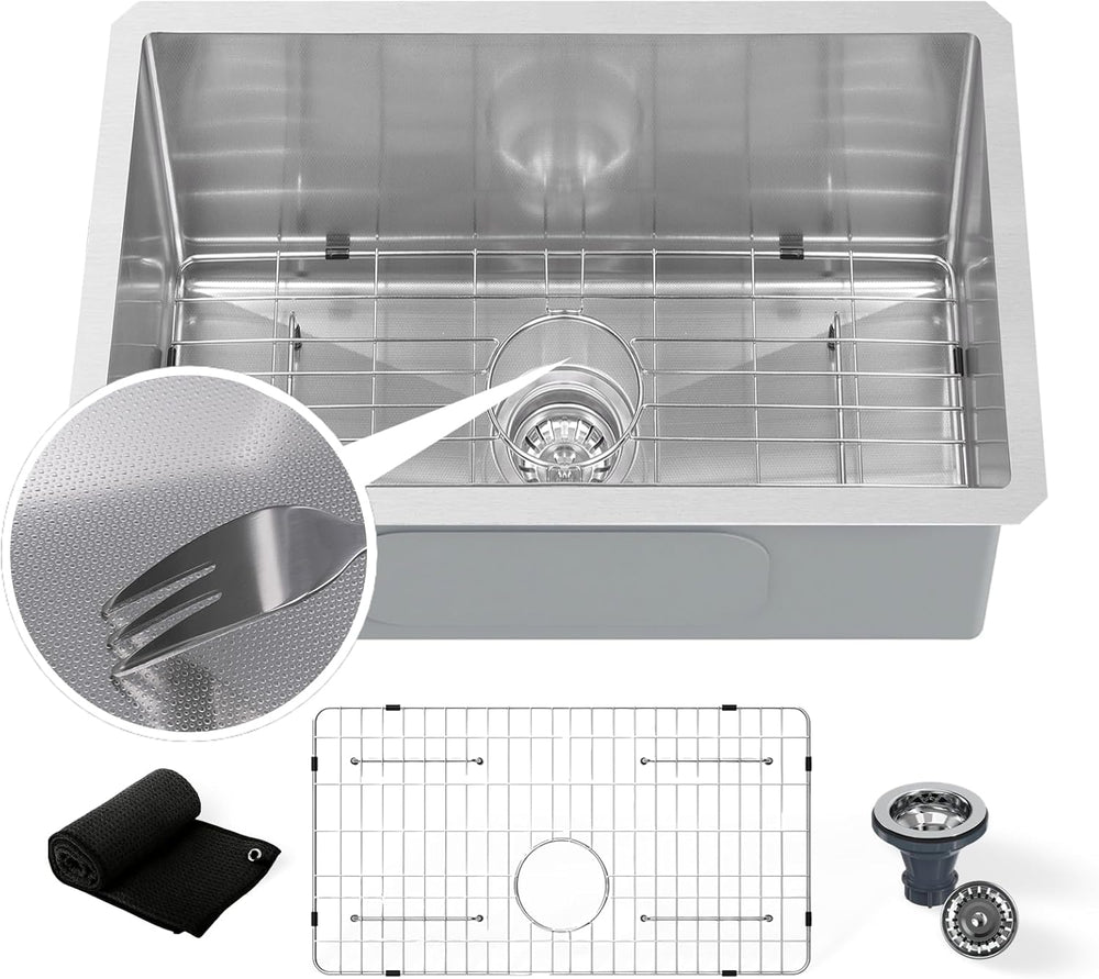 30x19 Undermount Stainless Steel Kitchen Sink, 10" Deep – B32 Appears New