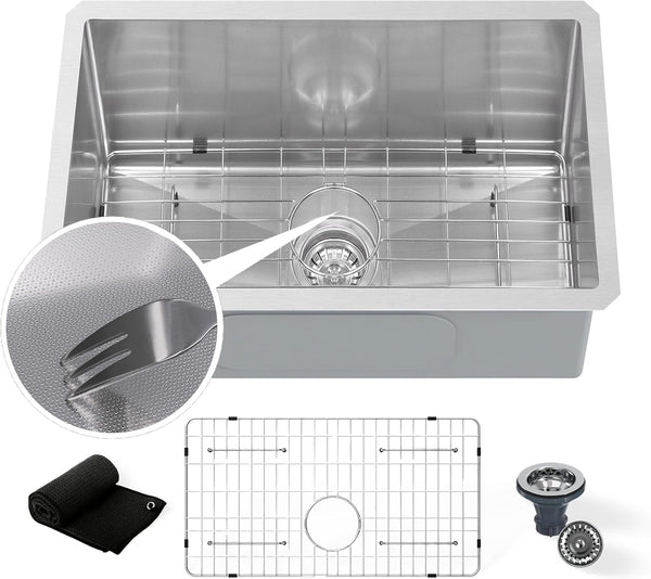30x19 Undermount Stainless Steel Kitchen Sink, 10" Deep – B32 Appears New