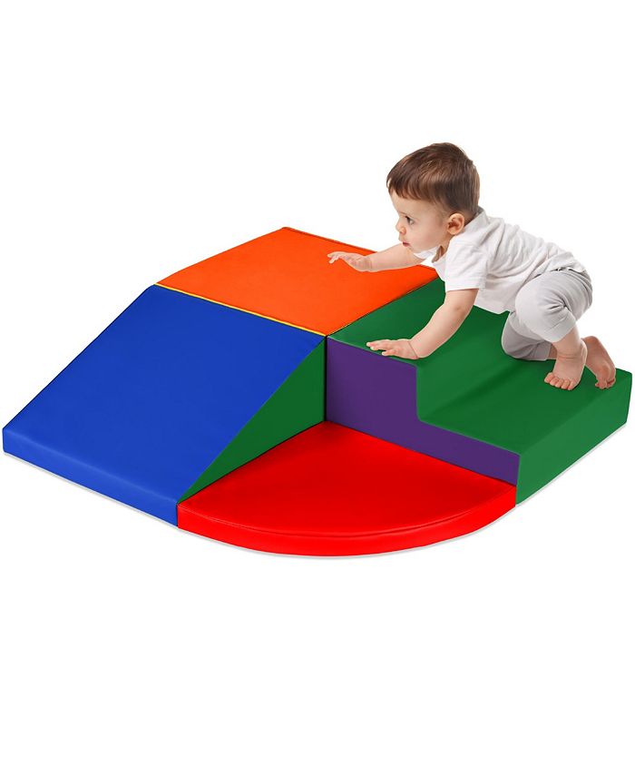 Best Choice Products 4-Piece Kids Climb & Crawl Soft Foam Block Playset Structures for Child Development - Multi - NO SIZE - 1528