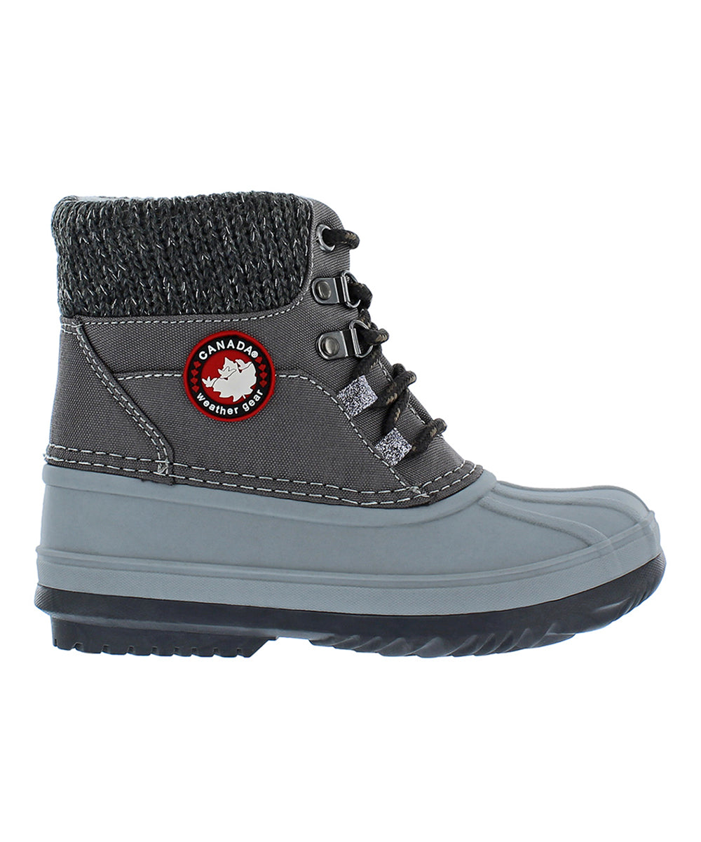 Canada Weather Gear Girls' Cold Weather Boots Grey - Gray Berrg Duck Boots - Girls Size 8M - F7 - 945