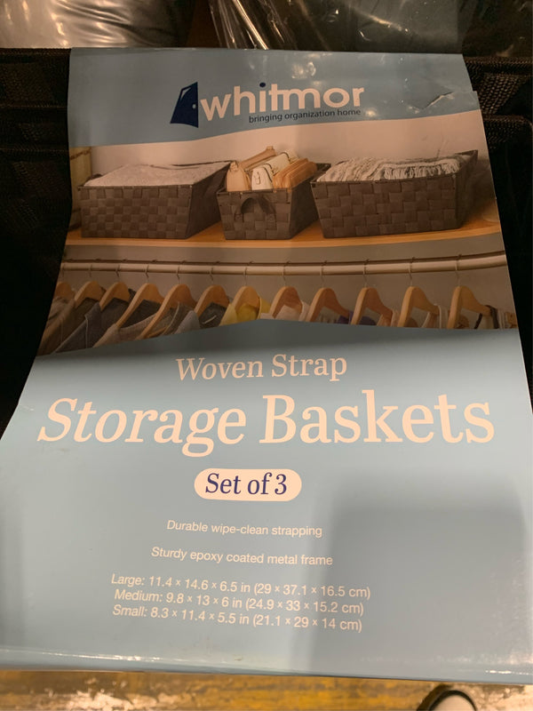Whitmor Woven Strap Storage Baskets S/3-Espresso -J13-0663