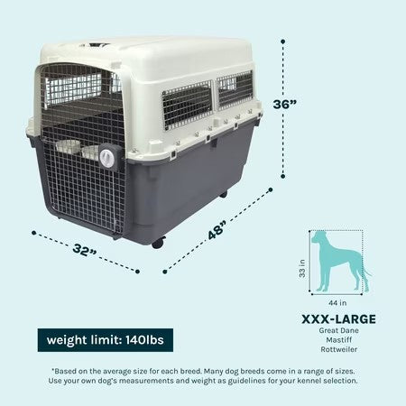 SportPet Designs Airline Approved Plastic Dog Kennel with Wheels, XXX-Large - H9 - 1931
