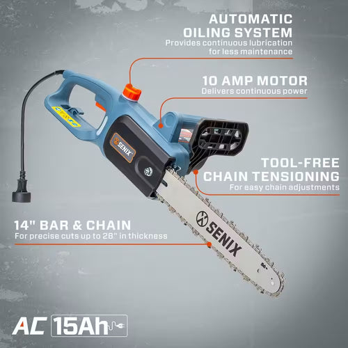 14 in. 10 Amp Electric Corded Chainsaw 1882