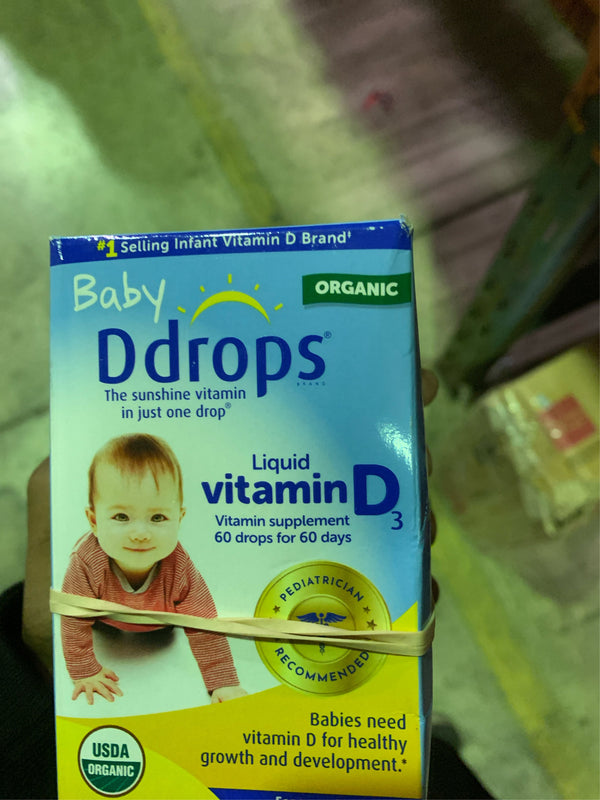 (Lot of 2) Ddrops Baby Vitamin D 400 IU Organic Liquid Drops - 0.06 fl oz - B7-0400 -B7-0403
