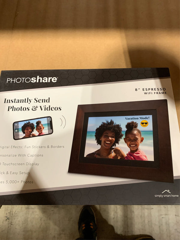 Simply Smart Home PhotoShare Friends and Family 8" Smart Digital Photo Frame -E6-0030