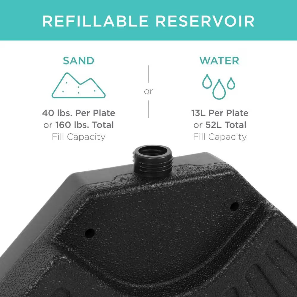 HDPE Plastic Patio Umbrella Base in Black - J2 - 357
