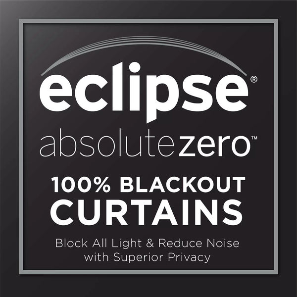 eclipse Kira Herringbone Absolute Zero 100% Blackout 1-Panel Window Curtain -C10-1271