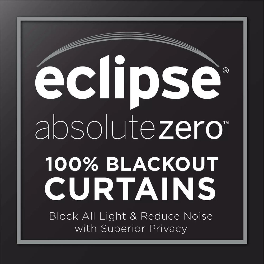 eclipse Kira Herringbone Absolute Zero 100% Blackout 1-Panel Window Curtain -C10-1271 -A11-1272