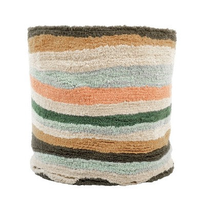 VIP Cotton 12 in. Multicolor Wavy Textured Basket with Lining - C4 - 347
