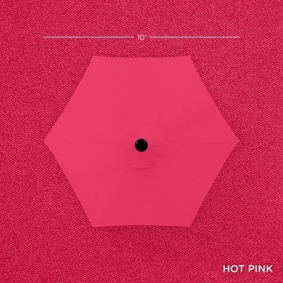 Best Choice Products 10ft Outdoor Steel Market Patio Umbrella w/ Crank, Tilt Push Button, 6 Ribs - Hot Pink - K5 - 457