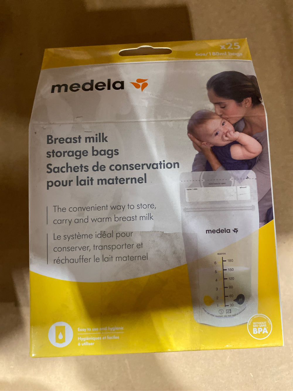 (Lot of 2) Medela Breast Milk Storage Bags, 6oz/180ml, Clear with Measurements, 68060, 25 Count - K5 - 1475