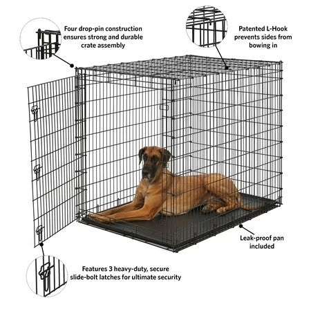 MidWest Homes For Pets XX-Large Single Door Metal Wire Dog Crate, 54" - B1 - 428