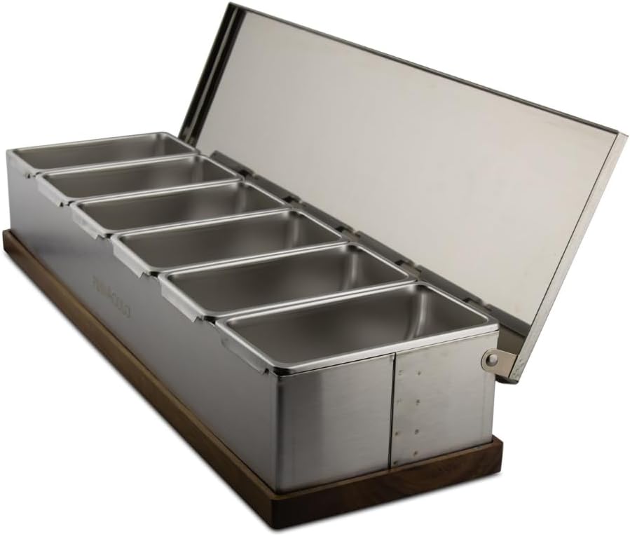 6‑Slot Stainless Condiment Carrier Set — G28