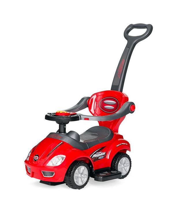 3-in-1 Kids Push and Pedal Toddler Ride On Wagon Play Toy Stroller w/ Sounds, Handle, Horn - Red M9