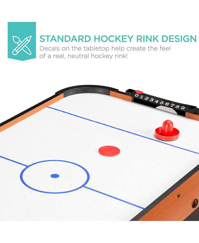 Best Choice Products 40in Air Hockey Arcade Table w/ 100V Motor, Electric Fan, 2 Strikers, 2 Pucks - Brown - NO SIZE - M4-1648