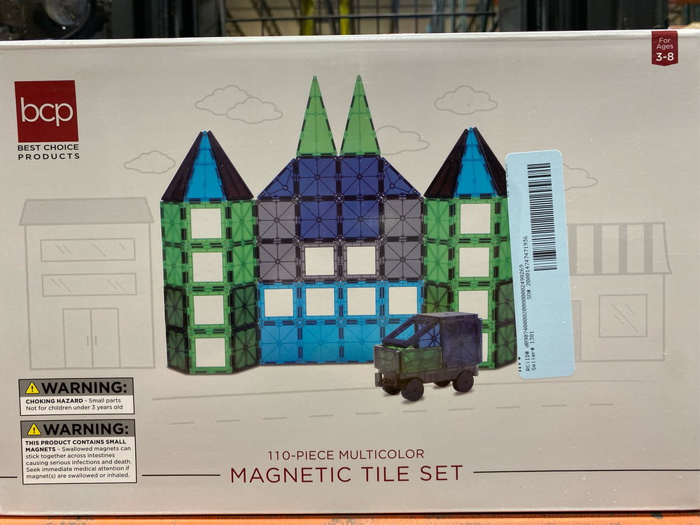 Best Choice Products 110-Piece Kids Magnetic Tiles Set, Educational Building STEM Toy w/ Case - K5 - 412