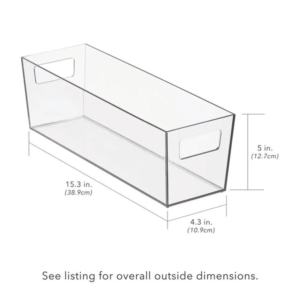 mDESIGN 4-Pack (5-in W x 5-in H x 16-in D) Clear Polyethylene Bin - B9 - 566