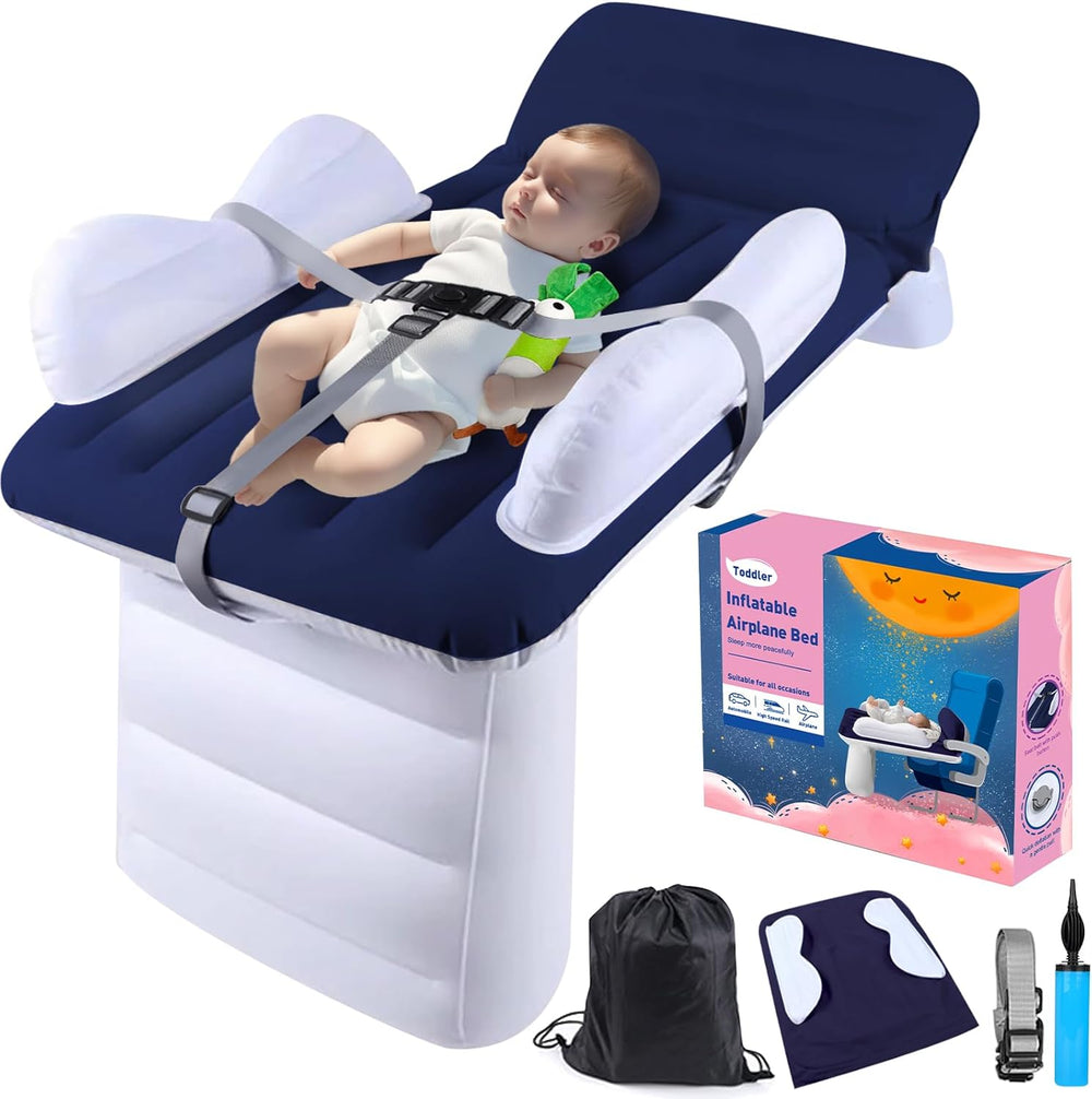 Lit d'avion gonflable pour tout-petit, lit de voyage pour enfants, extension de si ge d'avion, matelas gonflable pour b b  avec c t s, ceinture de s curit , pompe manuelle et sac 1415