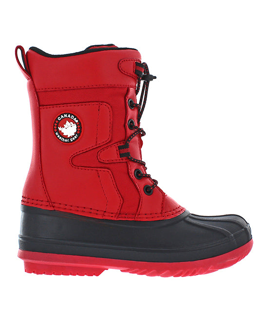 Canada Weather Gear Cold Weather Boots Red/Black - Red & Black Adelle Duck Boots - Kids Size 8M - K12 - 285