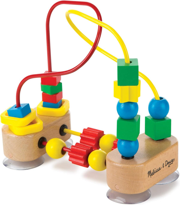 Melissa & Doug First Bead Maze - Wooden Educational Baby Toy with Suction Cups, for Floor, High Chair or Toddler Table, Toddler Toys for Girls & Boys Ages 1+ 1368