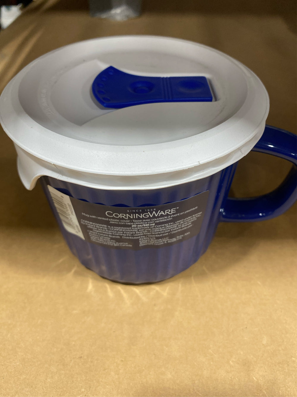French White 20-Oz Blueberry Mug with Lid - K12 - 604