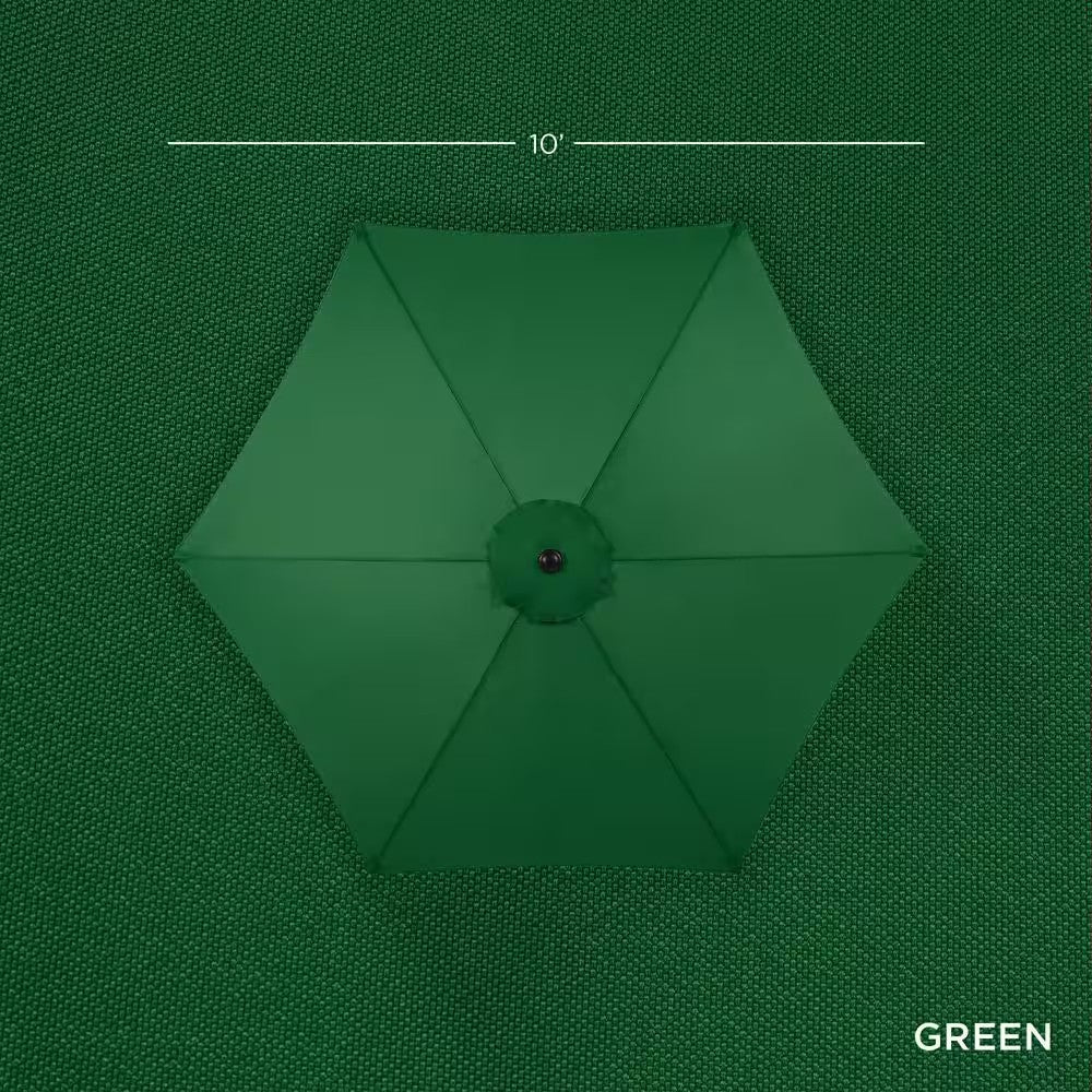 Green 10 ft. Steel Market Patio Umbrella with Crank and Tilt - L4 - 375