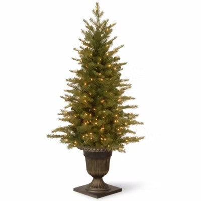 National Tree Co. Nordic Spruce Entrance 4 Foot Pre-Lit Spruce Christmas Tree - H8 - 1147