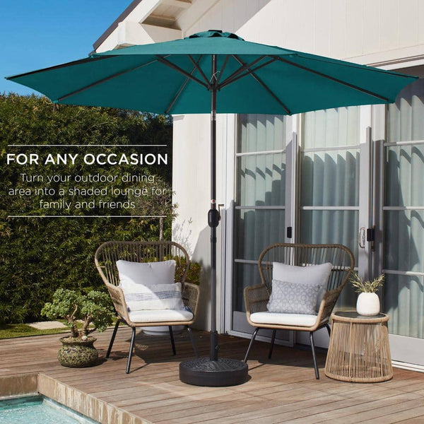 Cerulean 10 ft. Steel Market Patio Umbrella with Crank and Tilt - J1 - 1370