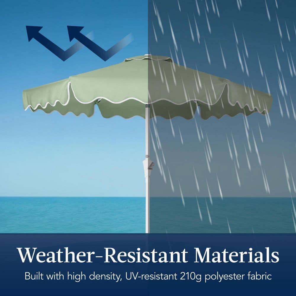 Best Choice Products 7.5 ft. Steel Market Patio Umbrella in Sage Green - L7 - 458