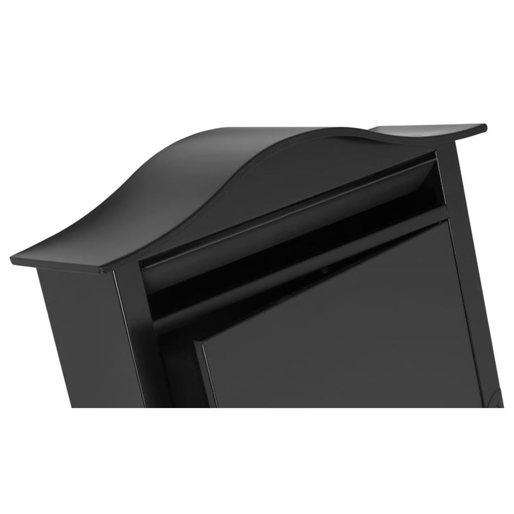 Architectural Mailboxes The Saratoga Galvanized Steel Wall Mount Black Locking Mailbox 1912