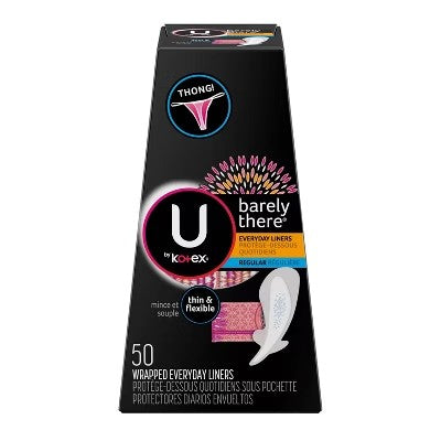 (Pack of 4) U by Kotex Barely There Liners Thong Light Absorbency Fragrance-Free - 50ct - C13 - 542
