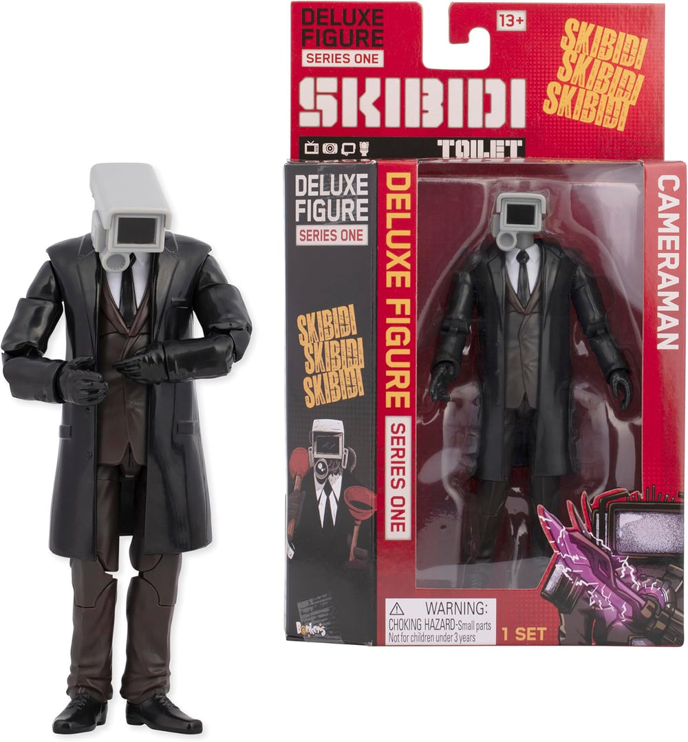 Skibidi Toilet Figurine de Cam raman de luxe, figurines de collection, produit sous licence officielle, noir 1407