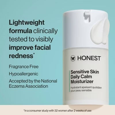 Honest Beauty Sensitive Skin Daily Calm Moisturizer with Hyaluronic Acid and Allantoin - 1.7 fl oz - G13 - 1786