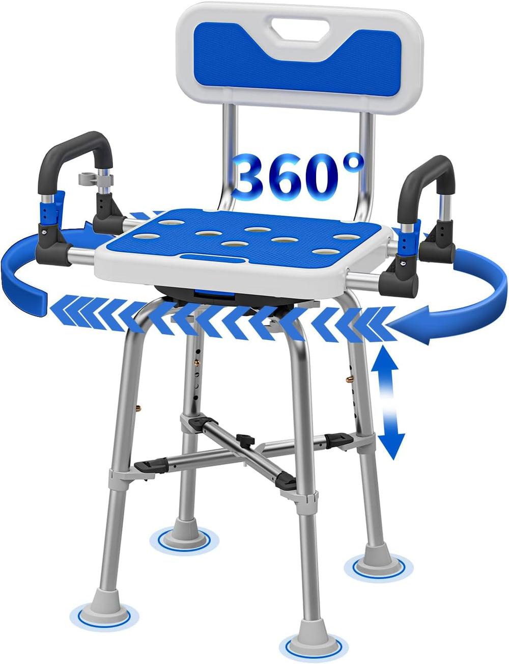 500-lb Swivel Shower Chair w/ Arms & Back – C1 Appears New