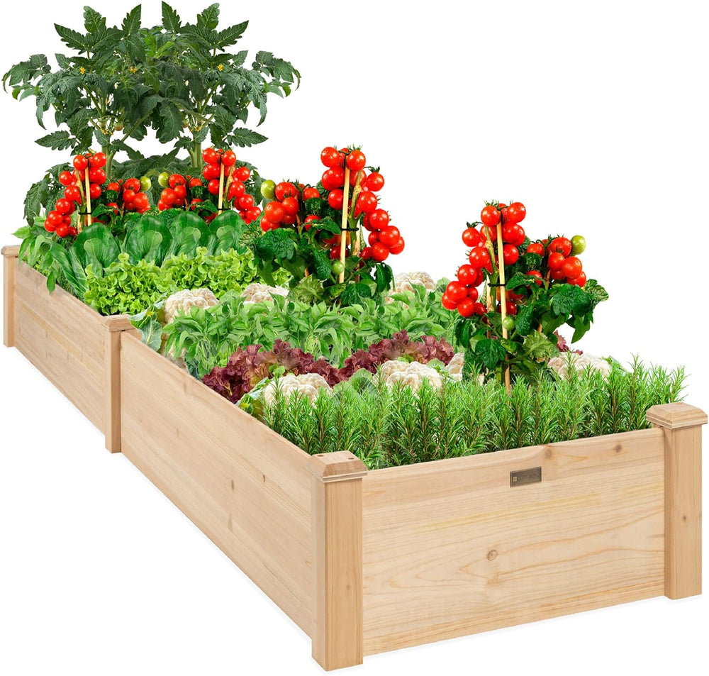 Best Choice 8×2ft Wooden Raised Garden Bed — Natural — F101