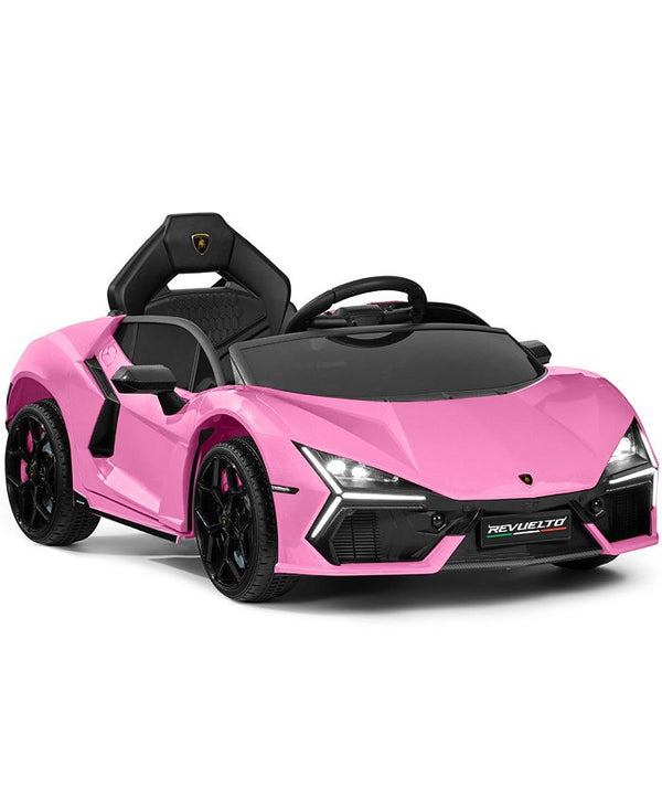 Best Choice Products Kids 12V Ride-On Car Officially Licensed Lamborghini Revuelto w/ Remote, LED Lights - Pink