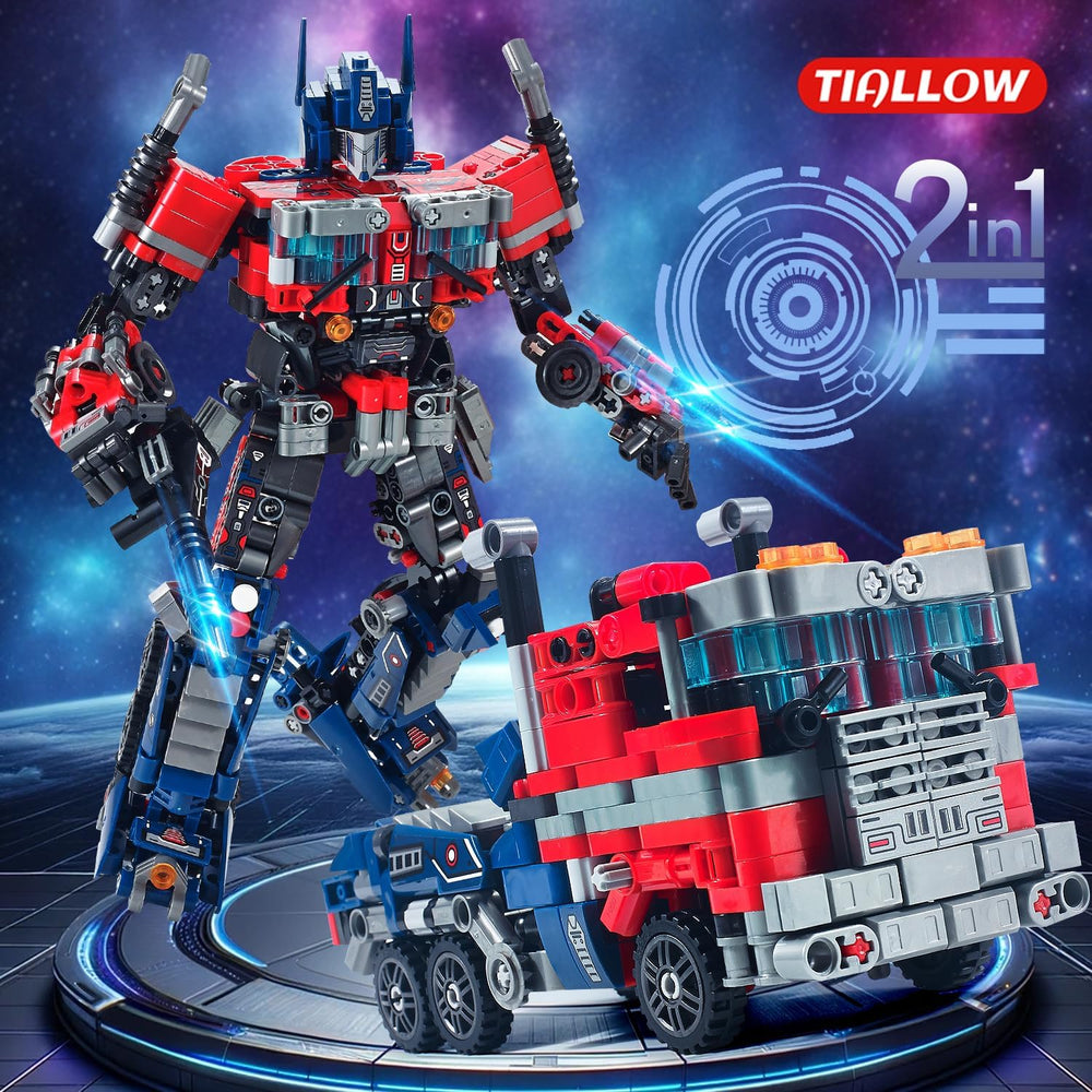 Transform Sets Robot Building Block Toys 2 in 1 STEM Robotics Transforming Truck Mech Building kit Compatible with Lego Christmas Birthday Gift for Adults Boys Age 8-12 (Blue) 1279
