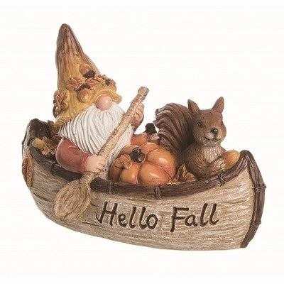 Transpac Resin Multicolor Harvest Canoe Woodland Figurine - F5 - 877