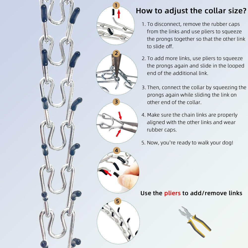 Prong Training Collar for Dogs, Adjustable Dog Pinch Collar with QuickRelease Buckle, Dog No Pull Collar for Small Medium Large Dogs, 2 Extra Link and 20pc Caps (Pink, XL(23-27" Neck, 4.0mm)) -K10-0678