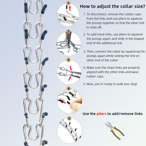 Prong Training Collar for Dogs, Adjustable Dog Pinch Collar with QuickRelease Buckle, Dog No Pull Collar for Small Medium Large Dogs, 2 Extra Link and 20pc Caps (Pink, XL(23-27" Neck, 4.0mm)) -K10-0678