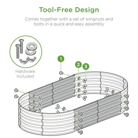 Best Choice Products 4x2x1ft Outdoor Raised Metal Oval Garden Bed, Planter Box for Vegetables, Flowers - Dark Green - K5 - 432