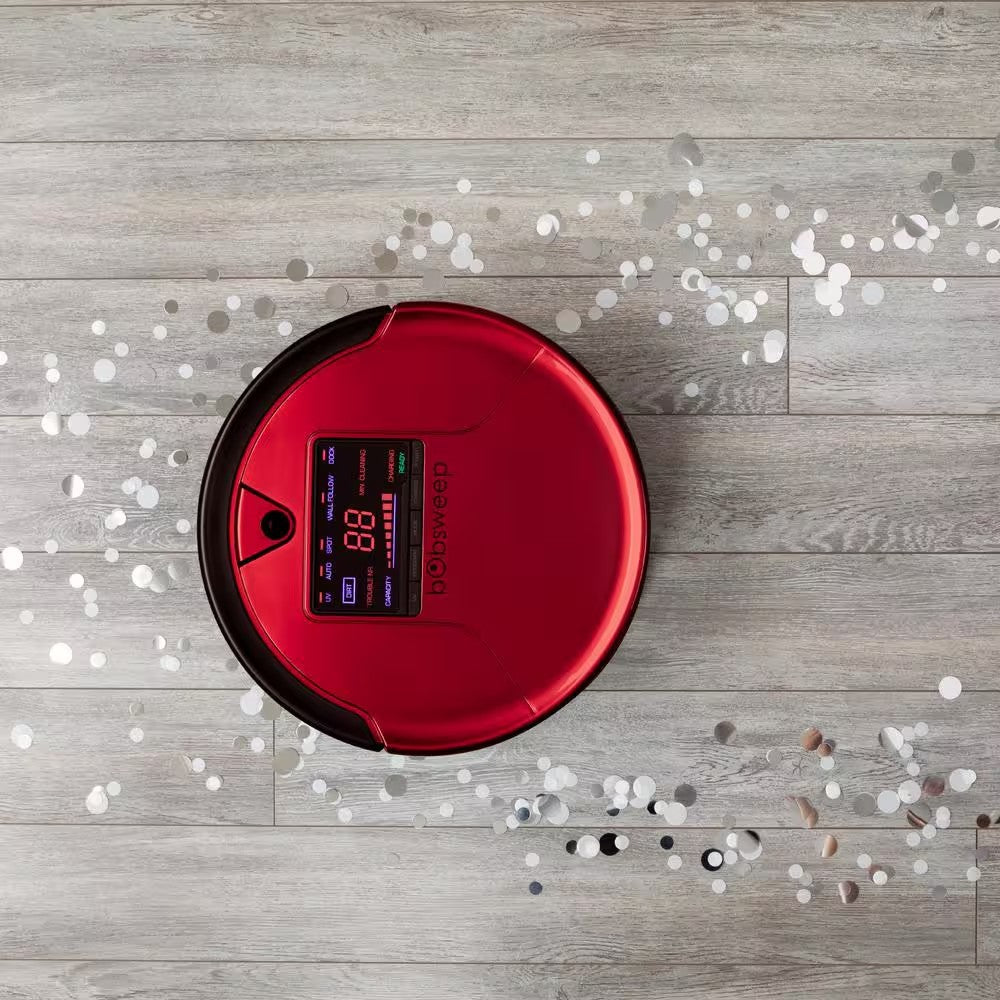 PetHair Robotic Vacuum Cleaner and Mop with Auto Recharging Station, Large dustbin, Stair & Obstacle Detection in Rouge - C7 - 390