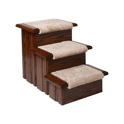 Premier Pet Steps 3 Step Carpet Thread Dog & Cat Stairs, Walnut - A2 - 409