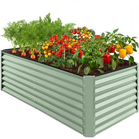Best Choice Products 6x3x2ft Outdoor Metal Raised Garden Bed for Vegetables Flowers Herbs - Mist Green -H2-1991
