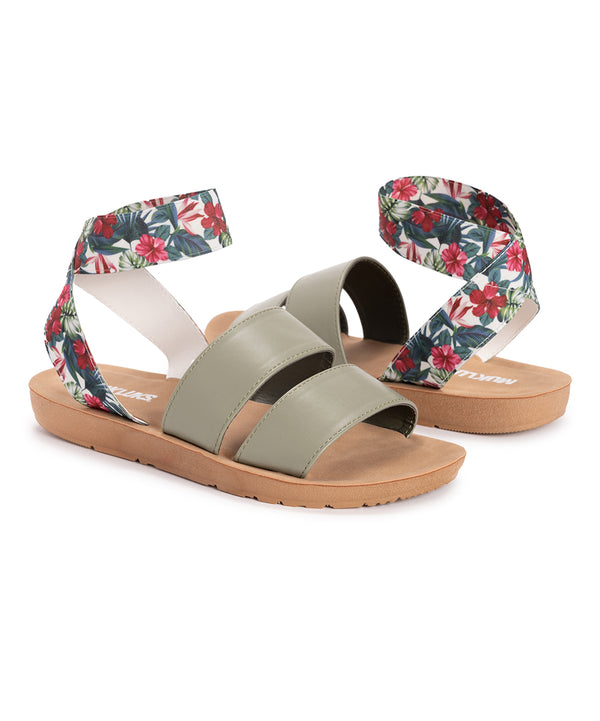 Green & Beige Floral About Me Sandal - Women Size 9 - C12 - 538